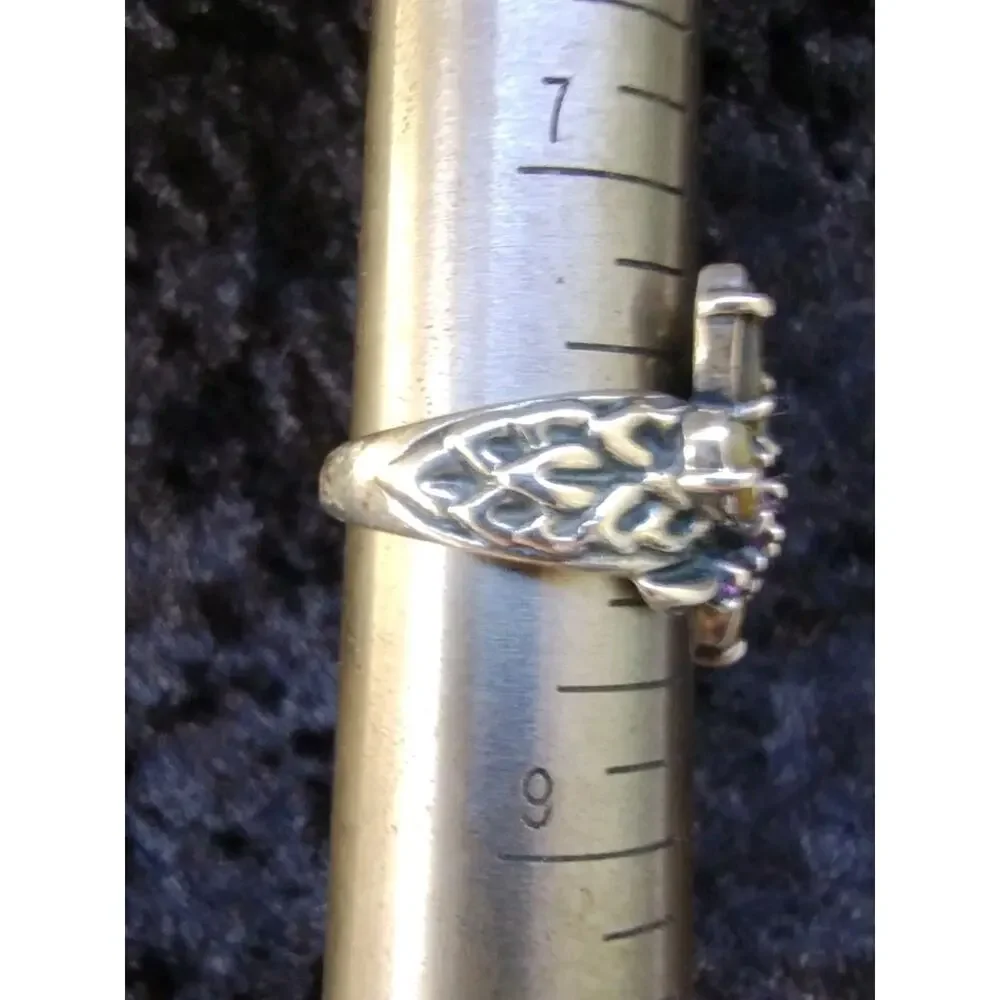 Carolyn Pollack NEW Sterling Silver Abalone Amethyst & Peridot Dragonfly Ring 8